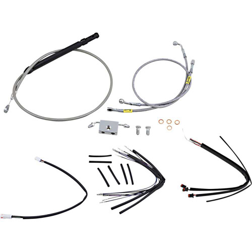 BURLY BRAND B301243 Burly Brand Handlebar Cable And Brake Line Kit For Burly Ape Handlebars - 14" Gorilla Handlebars - Stainless B30-1243