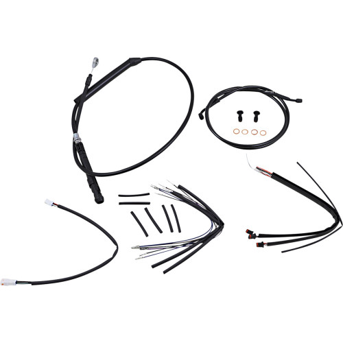 Burly Brand Handlebar Cable And Brake Line Kit For Burly Ape Handlebars - 16" Gorilla Handlebars - Black B30-1247