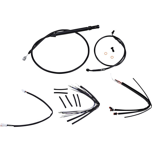 Burly Brand Handlebar Cable And Brake Line Kit For Burly Ape Handlebars - 16" Gorilla Handlebars - Black B30-1241