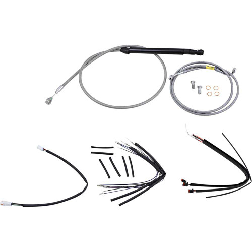 BURLY BRAND B301251 Burly Brand Handlebar Cable And Brake Line Kit For Burly Ape Handlebars - 18" Gorilla Handlebars - Stainless B30-1251