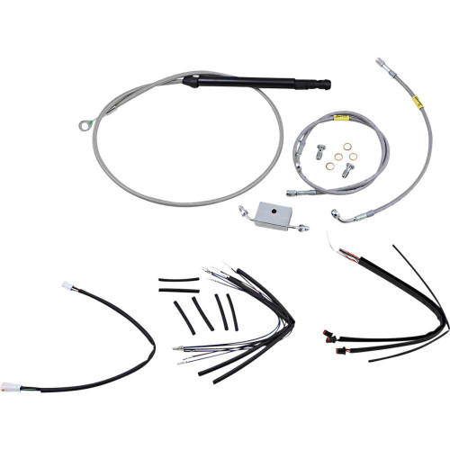 BURLY BRAND B301245 Burly Brand Handlebar Cable And Brake Line Kit For Burly Ape Handlebars - 18" Gorilla Handlebars - Stainless B30-1245