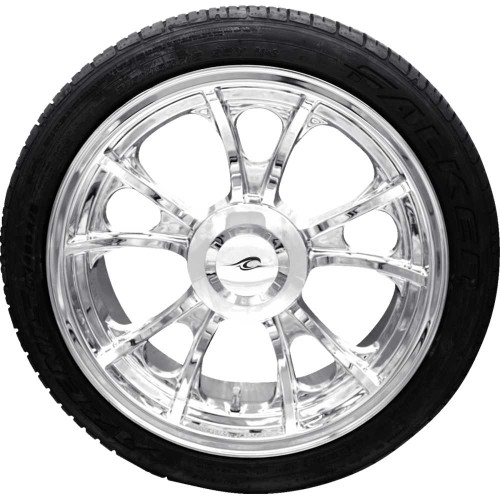 COASTAL MOTO PKGLGO187TCH Coastal Moto Largo 3D Rear Wheel - Chrome (18") | Falken Tire (215/45Zr18) - Trike Pkg-Lgo-187T-Ch