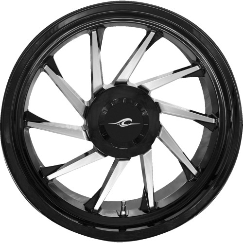 Coastal Moto Wheel - Hurricane 3D - Rear Left - Black/Chrome - 18" - Trike 3D-Hurl-187T-Bc