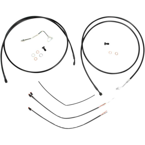 BURLY BRAND B301115 Burly Brand Complete Black Vinyl Handlebar Cable/Line Kit For Ape Hanger Handlebars - 13" - Abs B30-1115