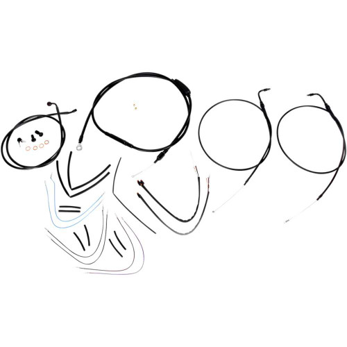 BURLY BRAND B301072 Burly Brand Complete Black Vinyl Handlebar Cable/Line Kit For Ape Hanger Handlebars - 16" B30-1072