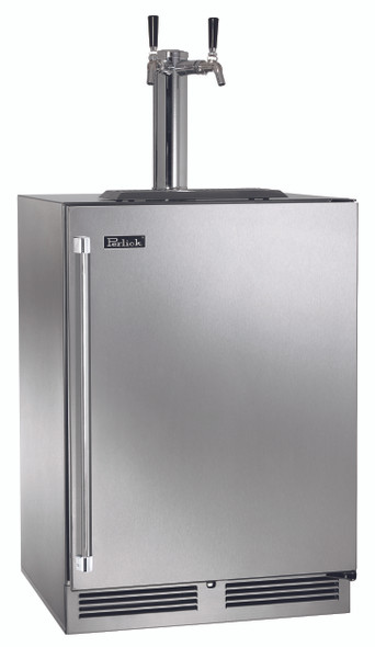 Perlick 24" C-Series Outdoor Beverage Dispenser with Stainless Steel Solid Door Two Tap - HC24TO-4-1-2
