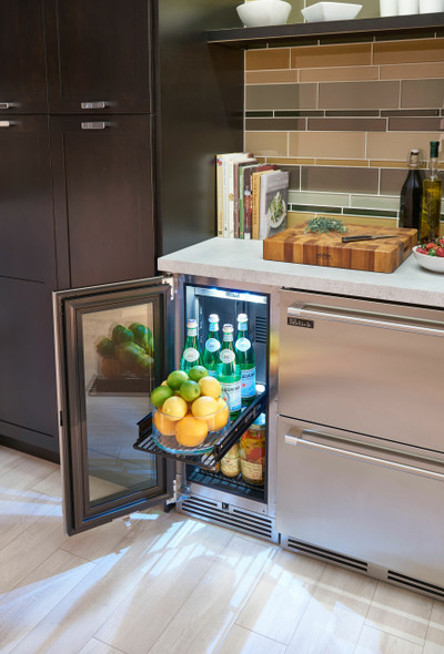 Perlick 15" Signature Series Outdoor Refrigerator with Panel Ready Glass Door - HP15RO-4-4