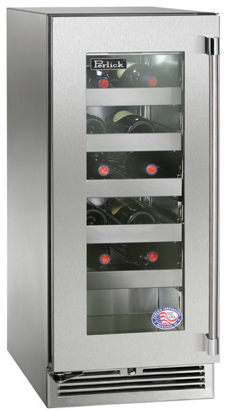 Perlick 15" Signature Series Outdoor Wine Reserve with Stainless Steel Glass Door - HP15WO-4-3