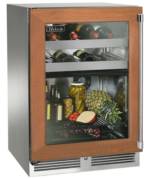 Perlick 24" Signature Series Outdoor Beverage Center with Panel Ready Glass Door - HP24BO-4-4