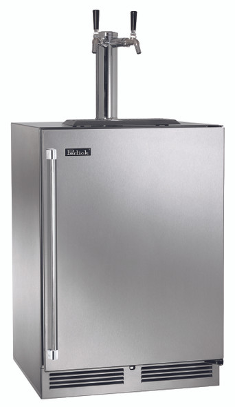 Perlick 24" Signature Series Outdoor Beverage Dispense with Stainless Steel Solid Door Two Tap - HP24TO-4-1-2