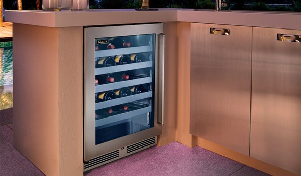 Perlick 24" Signature Series Outdoor Single Zone Wine Reserve with Stainless Steel Glass Door - HP24WO-4-3