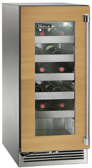 Perlick 15" Signature Series Outdoor Marine Grade Wine Reserve with Panel Ready Glass Door - HP15WM-4-4