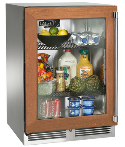 Perlick 24" Signature Series Outdoor Marine Grade Refrigerator with Panel Ready Glass Door - HP24RM-4-4