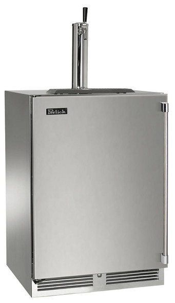 Perlick 24" C-Series Indoor 1 Tap Beverage Dispenser with Stainless Steel Solid Door - HC24TB-4-1-1