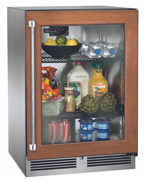 Perlick 24" ADA Compliant Series Indoor Refrigerator with Panel Ready Glass Door - HA24RB-4-4