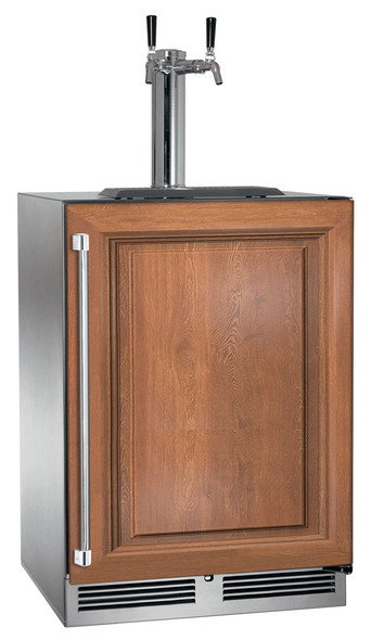 Perlick 24" Signature Series Indoor Beverage Dispenser with Panel Ready Solid Door Two Tap - HP24TS-4-2-2