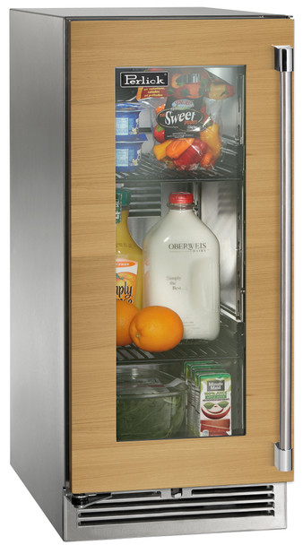 Perlick 15" Signature Series Outdoor Refrigerator with Panel Ready Glass Door - HP15RO-4-4