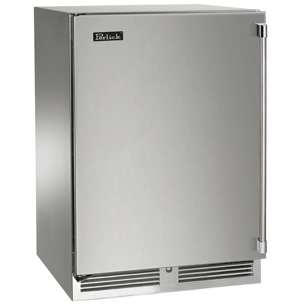 Perlick 24" Signature Series Outdoor Dual Zone Refrigerator/Wine Reserve with Stainless Steel Solid Door - HP24CO-4-1