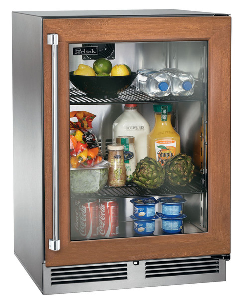 Perlick 24" Signature Series Outdoor 18" Shallow Depth Refrigerator with Panel Ready Glass Door - HH24RO-4-4