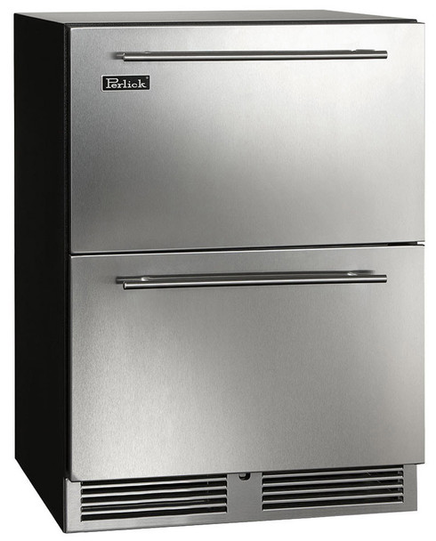Perlick 24" ADA Compliant Series Indoor Refrigerator with Stainless Steel Drawers - HA24RB-4-5