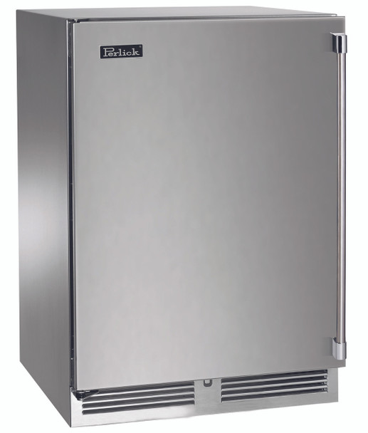 Perlick 24" Signature Series Outdoor 18" Shallow Depth Refrigerator with Stainless Steel Solid Door - HH24RO-4-1