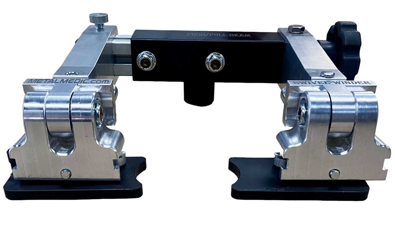 Swivel-winder offset push/pull blocks