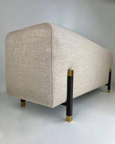 BrassWood Upholstered Bench