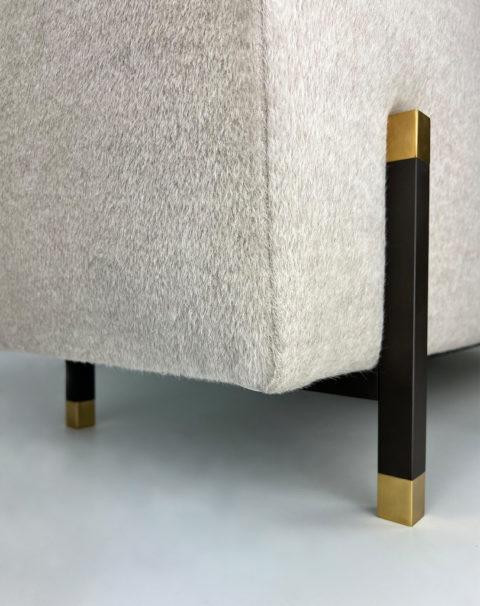 BrassWood Upholstered Bench