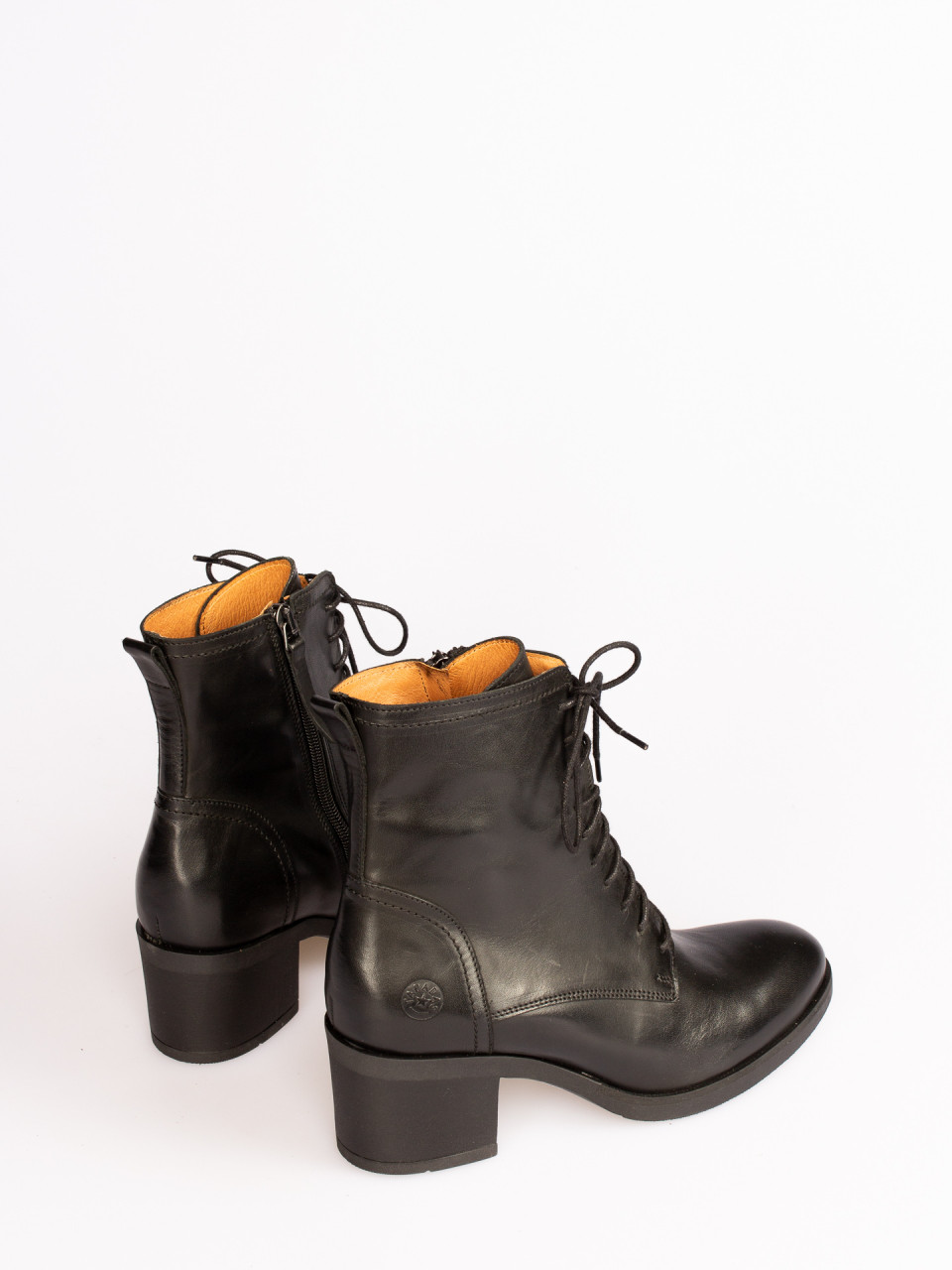 mid heel lace up boots