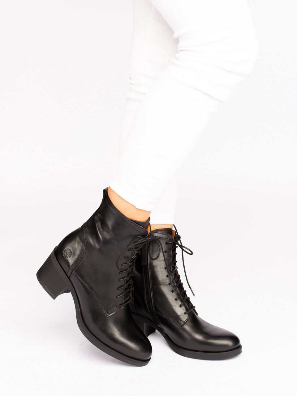 Soft leather hot sale lace up boots