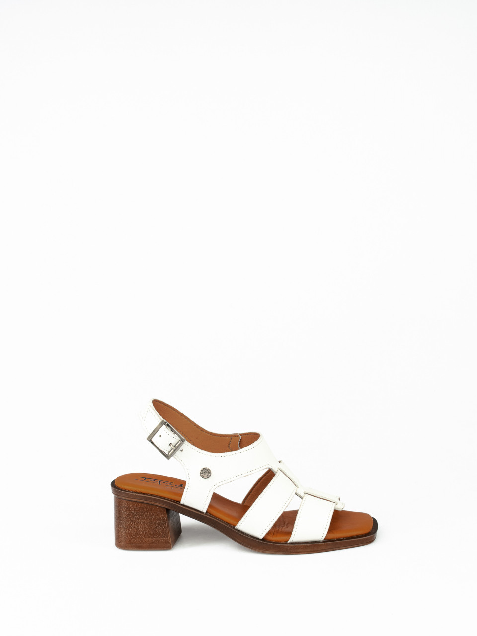 White mid sales heel sandals