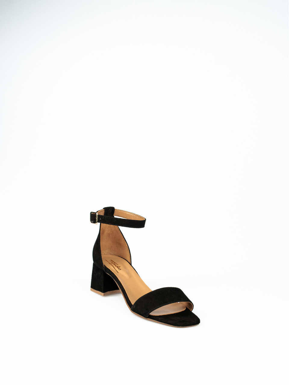 Black suede deals sandals mid heel