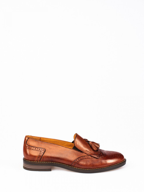 Tan Leather loafers.