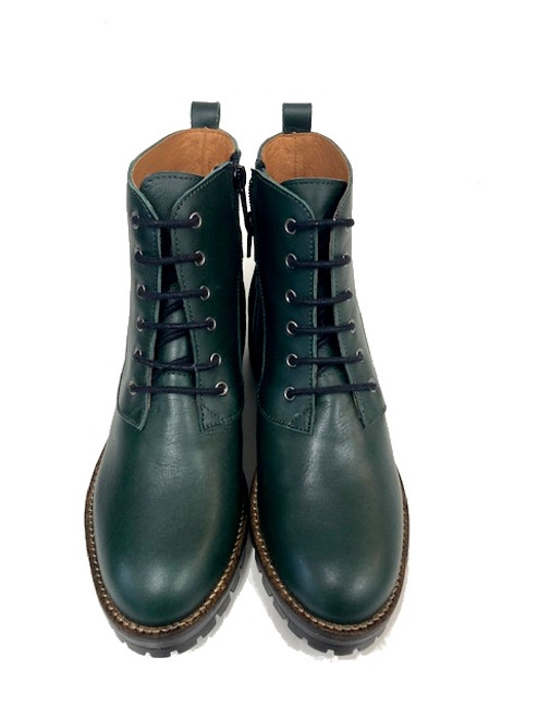 Charlotte leather Boots -Green