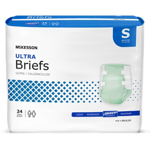 10X Unisex Adult Incontinence Brief McKesson Ultra Disposable Heavy Absorbency