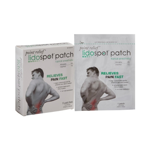 7X Topical Pain Relief LidoSpot™ 4% - 1% Strength Lidocaine / Menthol Patch 5 per Box