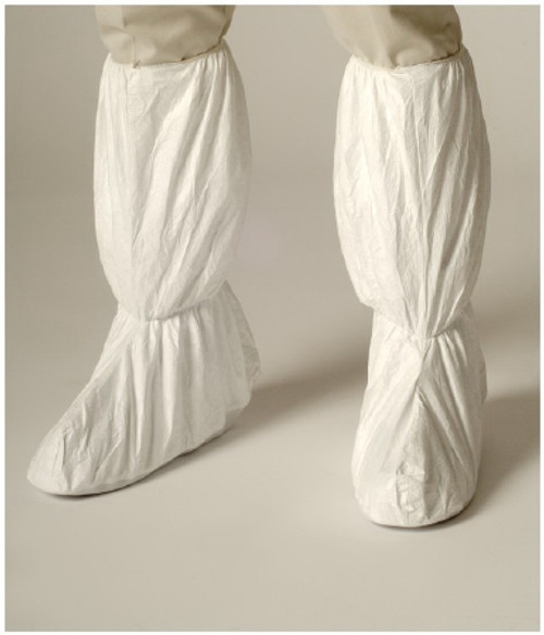 Cleanroom Boot Cover DuPont™ Tyvek® IsoClean® Small Knee High PVC Sole White NonSterile
