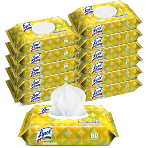 80-Ct Lysol Disinfecting Wipes Soft Pack Pallet (600pc) Lemon&Blossom / 1 Pallet