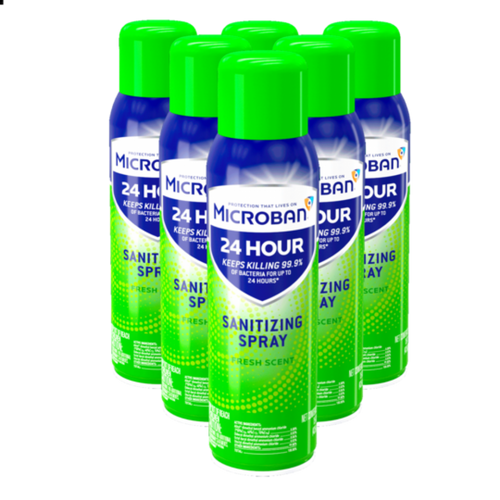 2X Microban® Surface Disinfectant / Sanitizer Quaternary Based Aerosol Spray Liquid 15 oz. Can Citrus Scent NonSterile (6 pc)
