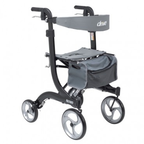 4 Wheel Rollator drive™ Nitro Black Tall Height Aluminum Frame