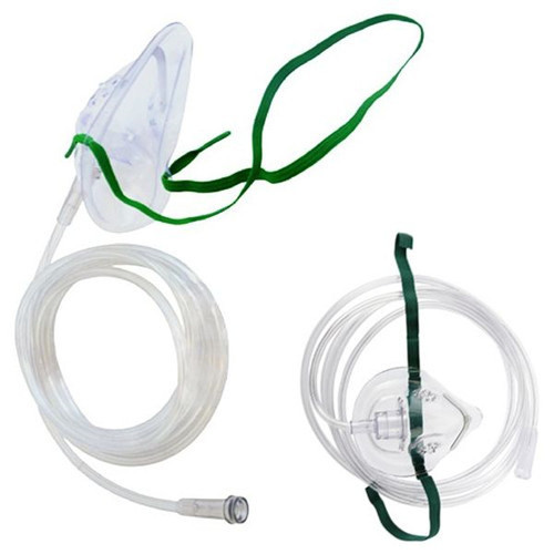 NonRebreather Oxygen Mask McKesson Elongated Style Adult One Size Fits Most Adjustable Head Strap / Nose Clip