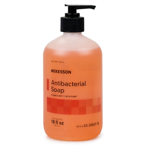 Antibacterial Soap McKesson Liquid 18 oz. Pump Bottle Clean Scent