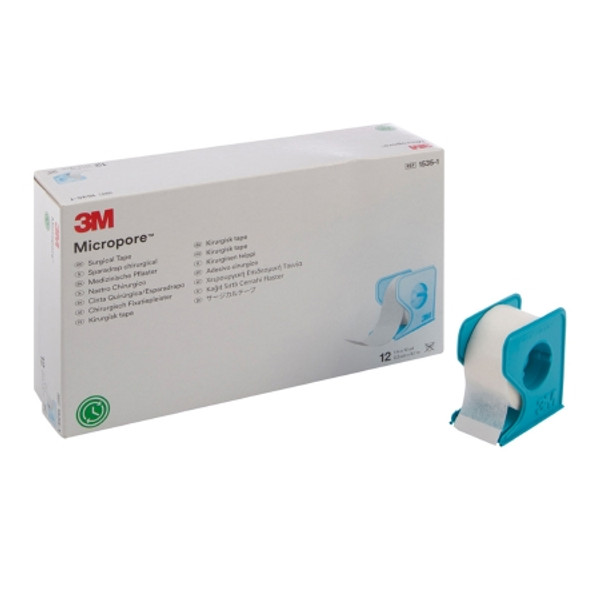 7X Medical Tape with Dispenser 3M™ Micropore™ Skin Friendly Paper 1 Inch X 10 Yard White NonSterile