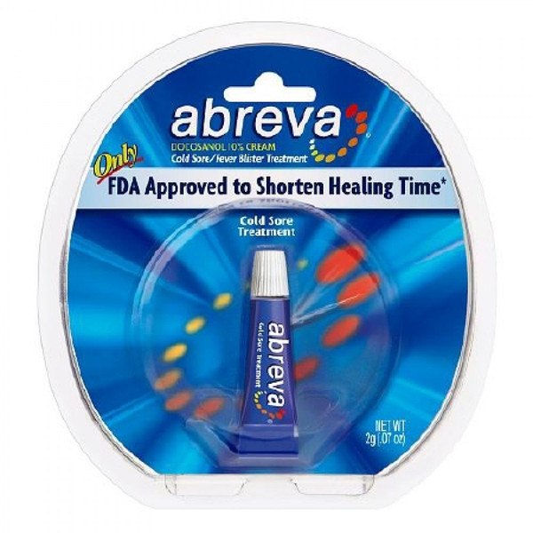 3X Cold Sore Treatment Abreva® 10% Strength Docosanol Cream 2 Gram