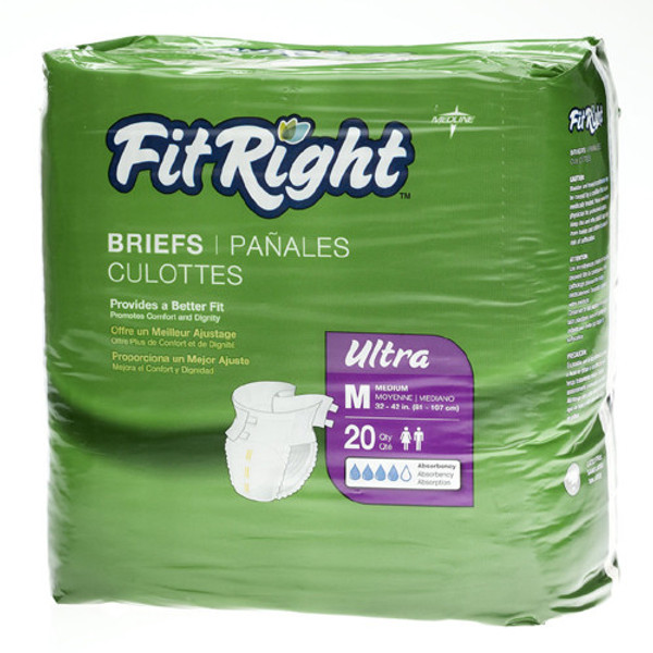 2X Medline FitRight Ultra Briefs (case)