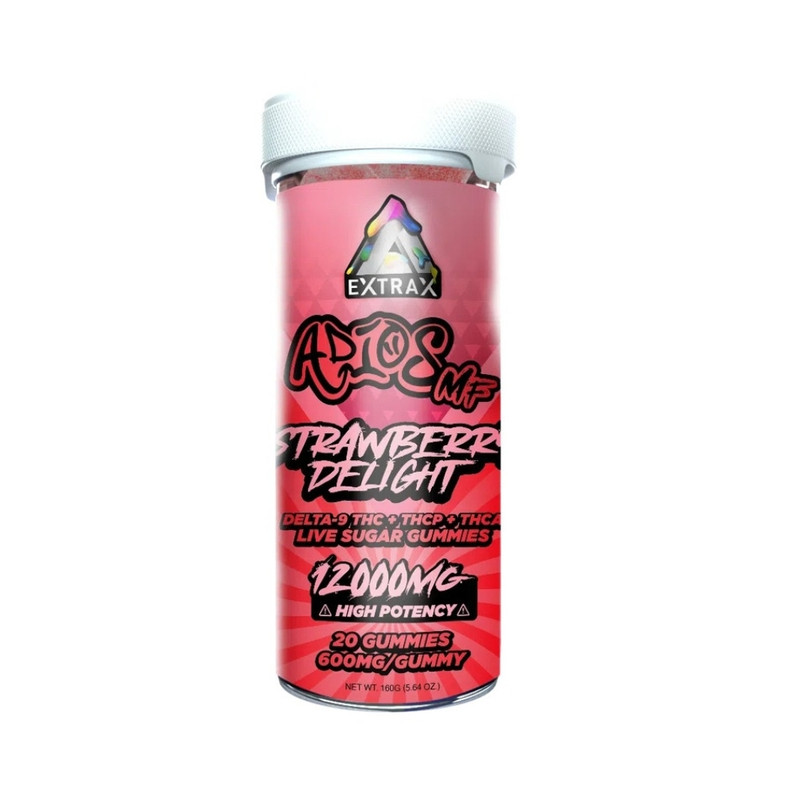 Discover the Sweetness of Adios MF 12000mg THCA Gummies - Strawberry Delight
