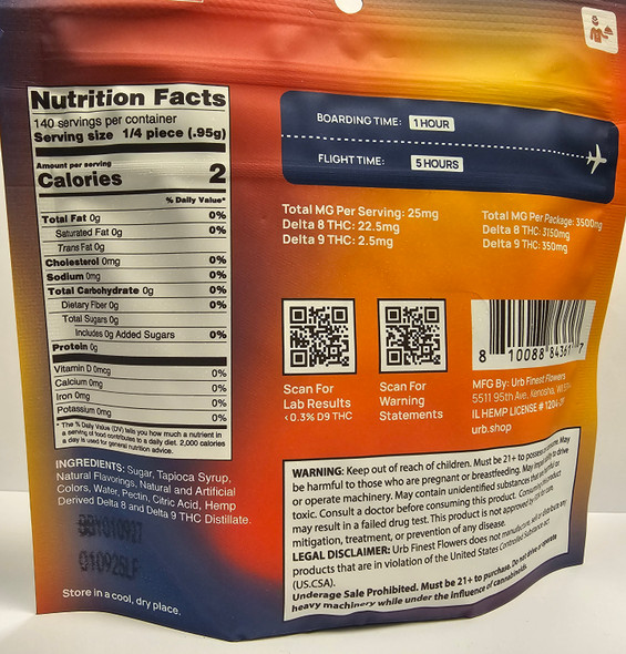 Urb 3500mg D8/D9 Live Resin Gummies - Lavish Fresa