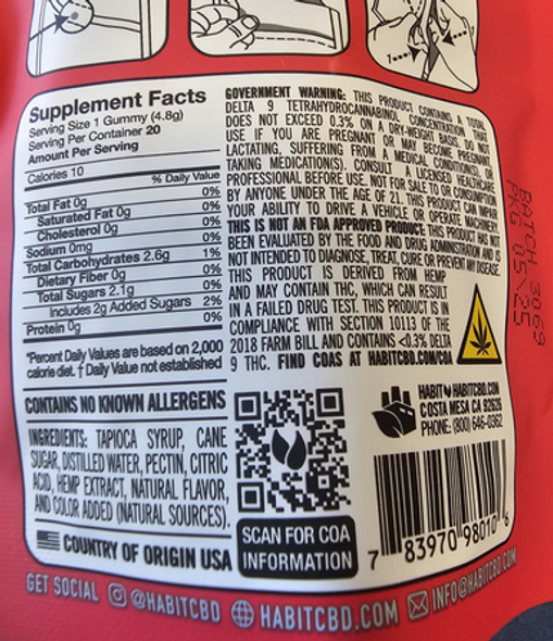 Sunset Strawberry Sleep D9-CBD Gummies - Ingredients