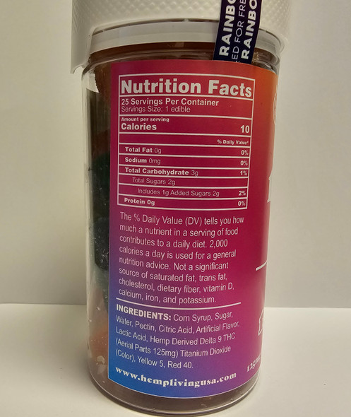 Micro-Dose Delta 9 Gummies - 125mg - Rainbow