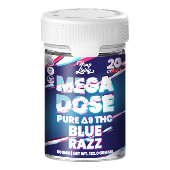 Delta 9 25mg Blue Razz Gummies